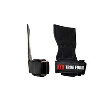 True Form 그립- (블랙 라지) 역도 운동 장비 대체 파워 리프팅 후크 데드리프트 장갑 패딩 손목 랩 서포트 덤벨 보디빌딩 웨이트 크로스핏 풀업 슬립 케틀벨, Black