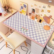 바람책상 식탁보 vc 방수 커팅 테이블매트 대학제 매트, 튤립 바둑판, 60센티X120센티, 1개