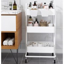 아기용품 기저귀수납 이동식 트롤리 장난감수납 철제, 블랙