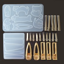 리리아트 고양이 머리핀 몰드+5종 머리핀 몰드, 2종 몰드+머리핀 부자재 SET
