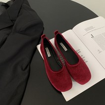 벨벳구두 낮은굽 스웨이드 발편한 구두 복고풍 임산부 둥근코 A28