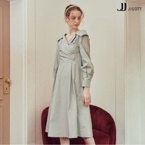 [JJ지고트(JJ JIGOTT)] (JJ지고트) 오픈 칼라 셔링 턱 원피스 GM3P0OP3