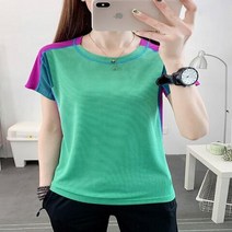 하이킹 셔츠 여성 라운드 넥 빠른 건조 티셔츠 피트니스 탑 아이스 실크 탄성 통기성 반팔 러닝 의류