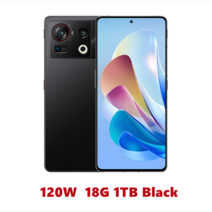 누비아 Z40S 프로 5G 스마트폰 스냅드래곤 8 + Gen1 5000mAh 고속 충전 64MP 메인 카메라 18GB 1T 구, 120W 18G 1TB Black, 한개옵션1, 02 120W 18G 1TB Black