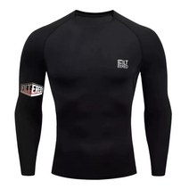 FILTERED 스키니 세트 스포츠 속건복 긴팔 베이스 헬스 달리기 압축바지 유술 방마복, 검은색 상의, L