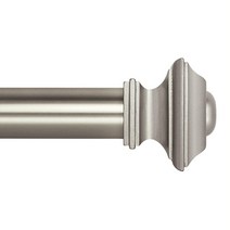 미국발송 Ivilon 휘장 처리 창문 커튼 봉 - 사각형 디자인 1 1/8 봉. 71.1 - 121.9cm 새틴 니켈