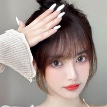 뱅헤어 앞머리 탑컵버 부분 가발 헤어피스 머리카락, A타입, 진갈색