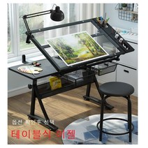 승강식 드로잉 책상 테이블식 이젤 캔버스 G형 전문가용 그림 미술학원 컴퓨터 디자이너 미대 작업대, 단품