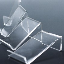 145X75 투명 삼각 N형 아크릴 받침대 장식 진열대 전시장 관공서 서점 매장