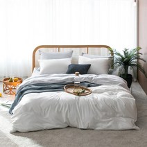 [소프라움] 라이닝 면모달 양면이불커버 퀸 (화이트)