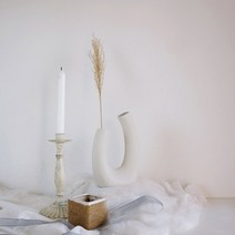 까사디 도자기 화병 고리형, 백색