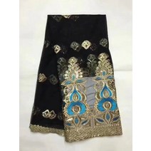 인도원단 아프리카 레이스 패브릭 최신 화이트 골드 인도 사리 tulle 3D 스팽글 원단 웨딩 YYZ8, 03 3