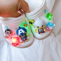 쇼클 LED 3D 빅히어로 슈퍼맨 스파이더맨 캡틴 여름신발 꾸미기 샌들 악세사리