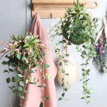 행잉 싸리 넝쿨볼 조화(4type), 핑크-대