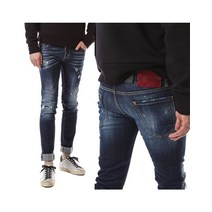 디스퀘어드 레드로고패치 페인트스팟 진청진_슬림핏 71LB0364 71LB 0364 S303 42470