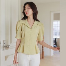 BLO126 마린 카라 퍼프소매 블라우스