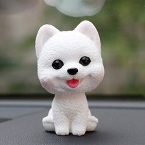 자동차 스프링 강아지 인형 모형 버블헤드 하얀포메