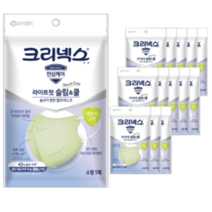 크리넥스 라이트핏 슬림쿨 마스크 소형, 5개입, 네이쳐 그린, 14개