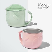 아이팜 웨일 유아 뚜껑 스텐컵, 핑크