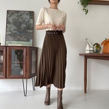[썬데이베스트/무배] 벨트세트플리츠스커트 벨벳스커트 롱스커트 주름스커트 플리츠스커트 (3color)