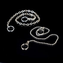 SOCEAN 제품 태그 걸이 디피 상품 행거 쇠사슬 줄 1P 커넥션 액세서리 압축판 구슬줄 열쇠고리 사슬 홀더 큐방 쇠줄 스트랩 악세서리 키홀더 파우치 스트랩 사슬 금속 가방 걸이 키링 부속품 열쇠고리 만들기, 체인형(은색줄)