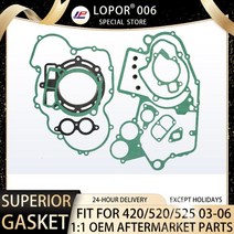 오토바이 엔진 냉각 액세서리 Lopor 95.3mm 완전 실린더 크랭크 케이스 클러치 스타터 발전기 커버 가스켓 세트 450 520 525 2003-2006, 아미 그린