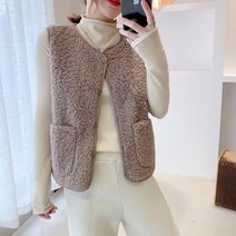 양모 조끼 베스트 뽀그리 뽀글이 겨울 수면 조끼 후리스 여성 폴리스 양털