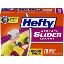 Hefty 슬라이더 스토리지 백 쿼트 사이즈 78개, Quart - 78 Count