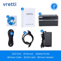스티커라벨기 가격표라벨기 vretti d4602b 4 인치 라벨 바코드 26mm 118mm 열전사 usb 포트 지원 iosandroid shop 송장프린터, USB 프린터, 우리 플러그