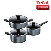 테팔 홈쿡 인덕션 냄비 3종세트, 그레이, 편수 18cm + 양수 20cm + 전골 24cm