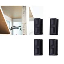 홈던트 거실 서재형 인테리어 TV 철제 책장 부속 - 기둥 고정 클립 4개입, 블랙