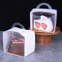조각 케이크 상자(10세트) 디저트 투명 고급 럭셔리 선물 꽃 포장, PC 120×80×100(mm)