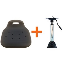 보트 의자 요트 해양 회전식 선박 고무 낚시 높이조절 모터 선장 접이식 폴딩 야외, 블랙 시트+리프트 베이스