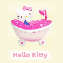 산리오 목욕 목욕탕 시리즈 블라인드 박스 쿠로미 푸딩견 귀개 멜로디 피규어, 목욕 시리즈(헬로 키티) 개봉 확인