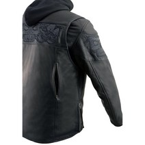 Milwaukee Leather MLM1563 남성용 블랙 가죽 스쿠터 스타일.. 정품보장