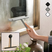 유리부착 걸어두는 핸드 스퀴즈x1개 부착식 유리 크리너 흡착식유리딱기 흡착시스퀴즈, 그레이