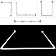 코너형 욕실 화장실 샤워 커튼봉 3단, 기본