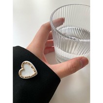 예쁜 단추, 15mm【5개】, 2#금테면 하트백