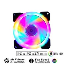호환 쿨러 PC 부품 컴퓨터 90mm 팬 92mm Pwm 4PIN 케이스 냉각 Ventilador 섀시 Cpu 라디에이터 용 자동 DC 12V 9cm, Colorful_4PIN | 4Pcs