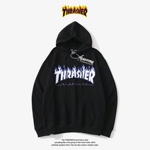 Thrasher FLAME LOGO 트레셔 불꽃 로고 플레임 후드티 검정색 2