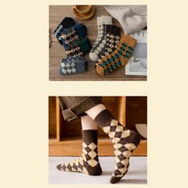 아버지 선물 모던 체크무늬 겨울 양말 남학생 센스