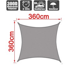 원두막 조립식 정자 야외 파빌리온 3x 4m/4x5m 300D 방수 천막 정원 그늘 항해 야외 잎 파티오 캐노피 수영, 11 Gray 360x360cm