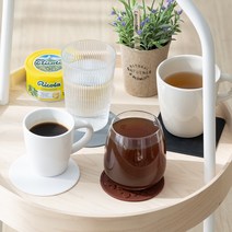 할메이드 실리콘 티코스터 컵받침대 컵코스터 4P, 컵받침 눈꽃형 블랙 4P