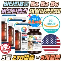비타민비군 B1 B2 B6 B12 비오틴 엽산 데일리 영양제 식약처인증 13종 비타민 A C D E K 판토텐산 미네랄 미국직수입 영양불균형 보충 멀티 종합 비타민 영양소 100%