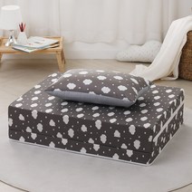 조은집 순면 3단 접이식 매트리스 + 베개커버(40*60) 베개솜 /세트제품, 구름