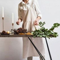 린넨 앞치마 유치원 선생님 보육 교사 바리스타 실습 주방 어린이집 앞치마 원피스, B타입, 민트