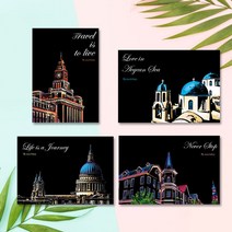 현hmvy_야경컬러링북 스크래치 카트 카드♥sngr1, ♥jusngri!!