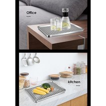 급속냉동고 가정용냉동고 소형냉동고 초저온냉동고 미니냉동고 드립 트레이 anti-rust stainless steel keg 드립 트레이 미끄럼 방지 패드 프리미엄 금속 배수 팬, 31.5x24.5cm