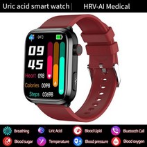 스마트워치 등산시계 러닝시계 마라톤시계 남자 ECG + PPG 혈중 지질 요산 블루투스 통, 레드
