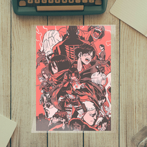 Attack On Titan 의류 패치 비닐 스티커 티셔츠 인쇄, 42C, 1개